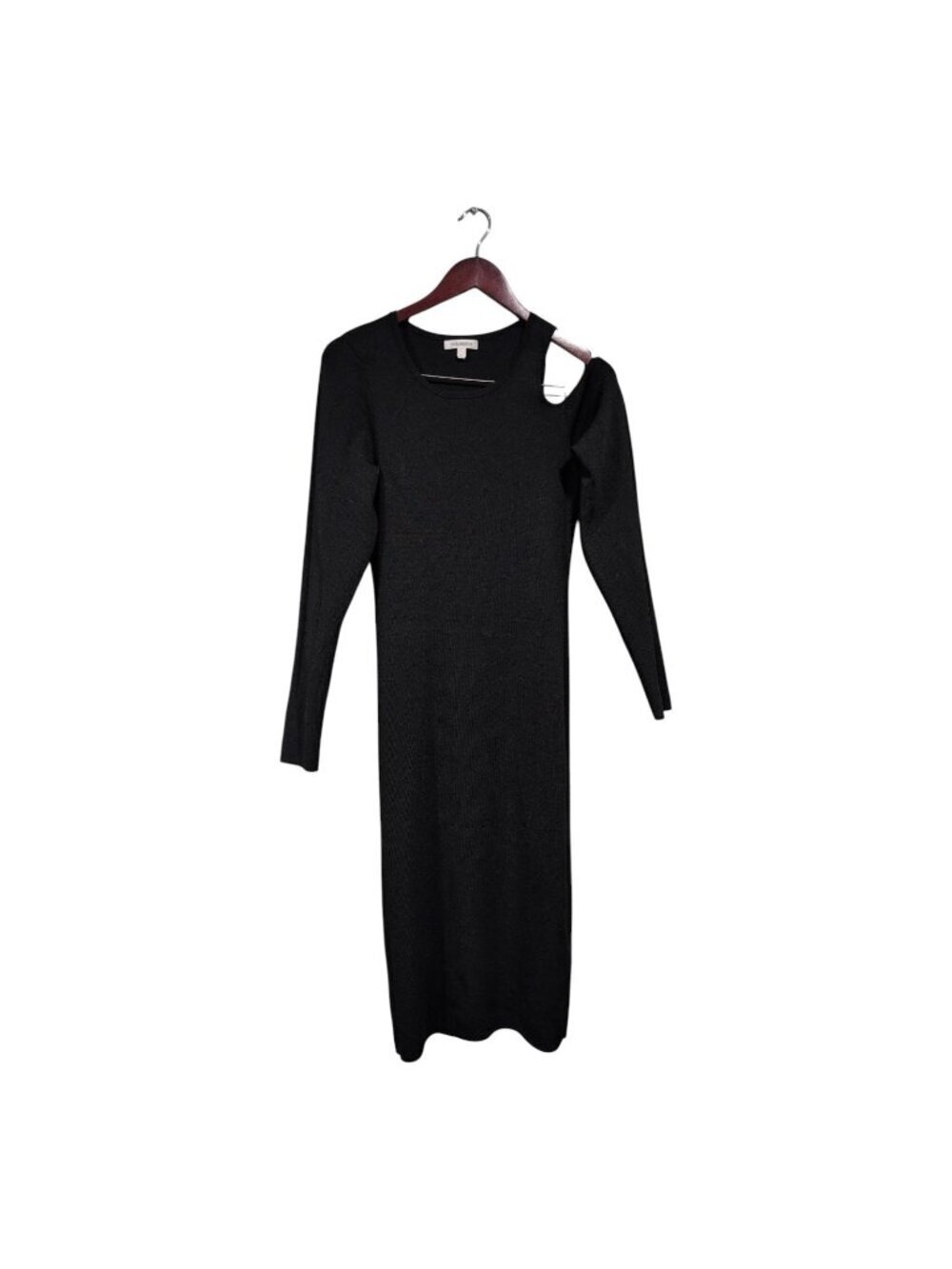 GOOD AMERICAN Women's Long Sleeve Cut-Out Body-con Midi Dress Black Sz 4